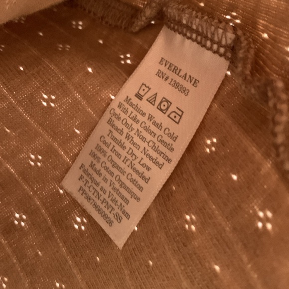 Everlane Women’s Organic Cotton Ribbed & Patterned Tee in Tan Size XXS - Picture 4 of 5